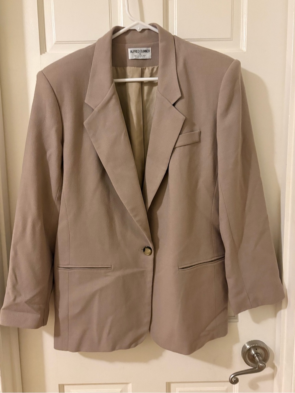 Alfred Dunner Light Taupe Single-Button Blazer